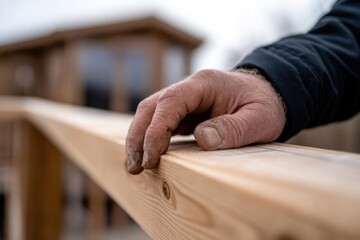 Obraz premium carpenter working on wood plank