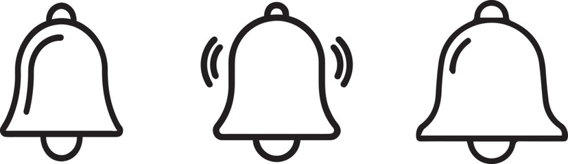 Notification icon. Notification bell icon set. Notification bell line icon. Bell icon. 

