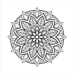 mandala, mandala design, mandala design idea, mandala design vector, mandala sample Isolated flower mandala in vector. Round line pattern. Vintage monochrome element for coloring pages and design