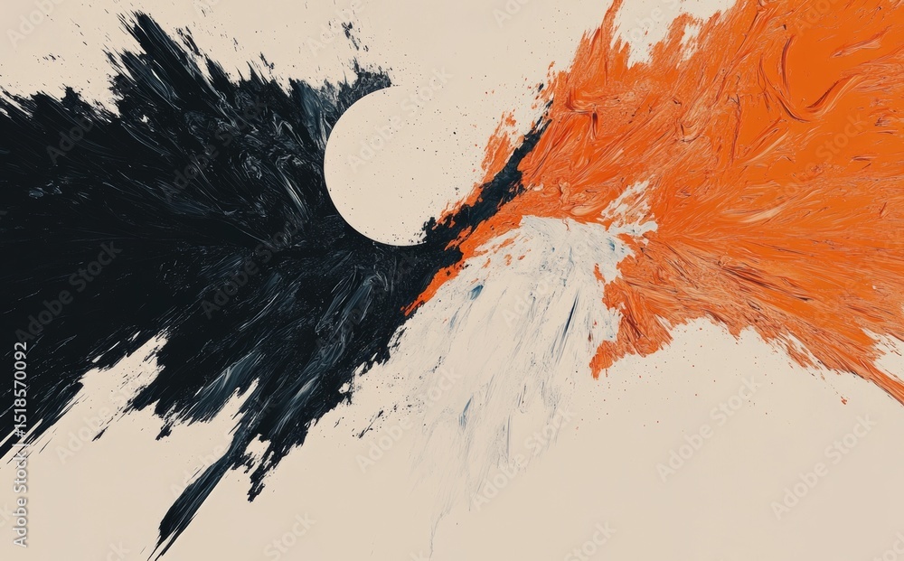 Poster an otherworldly fusion of hues and shapes, featuring an abstract backdrop with a grainy texture