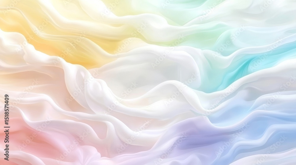 Poster softly intertwining blurred rainbow hues create a unique visual effect, set against an abstract back