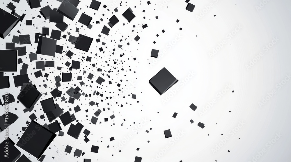 Aufkleber scattered charcoal rectangles in disarray dance chaotically, forming a unique abstract background fo