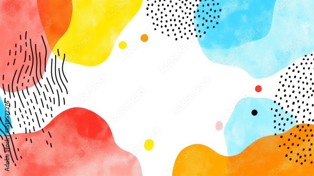 Aufkleber watercolor blobs in bold hues dance across a charcoal-smeared background, creating an abstract desig