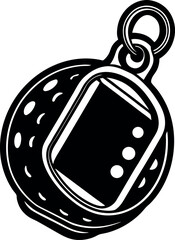 Chrome Bubble Cellphone Charm Vector Shallotte on white background