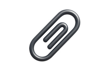 Obraz premium 3D Render of a Dark Gray Paperclip on a Transparent Background