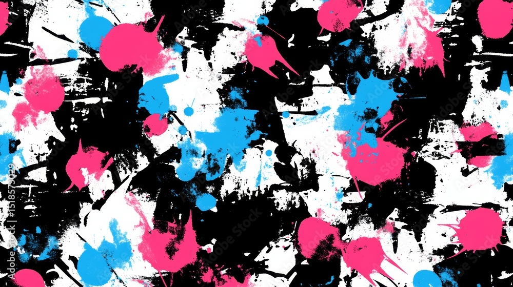 Poster strokes splattered everywhere and color blocks in disarray, forming an abstract background