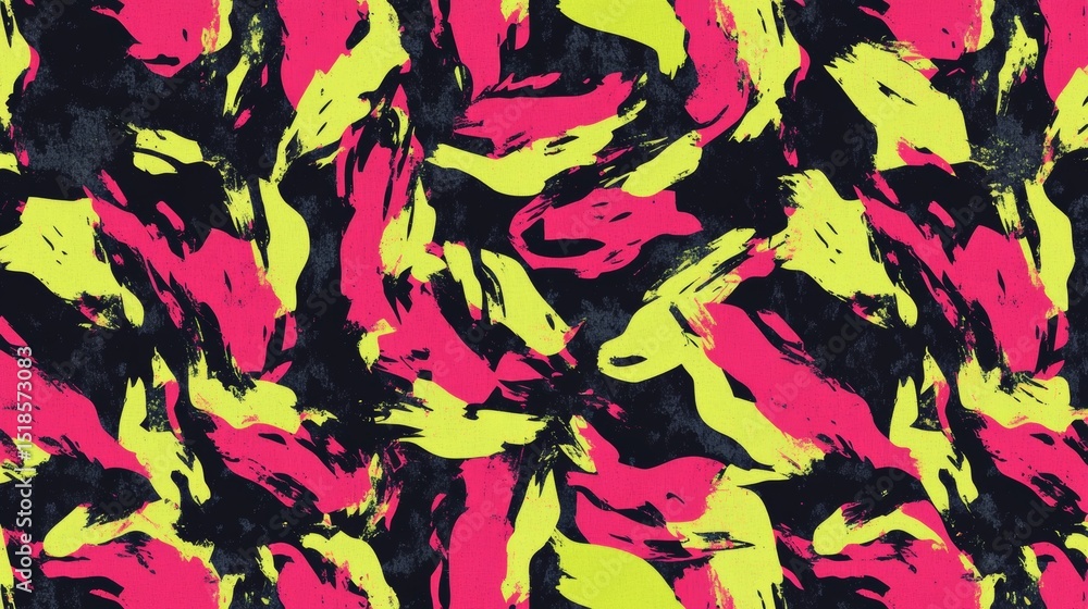 Poster vibrant flashes of magenta and chartreuse create a chaotic scene, forming an abstract background sui