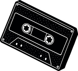 Obraz premium Glossy Glitter Cassette Tape Vector In Y2k Style Shallotte on white background
