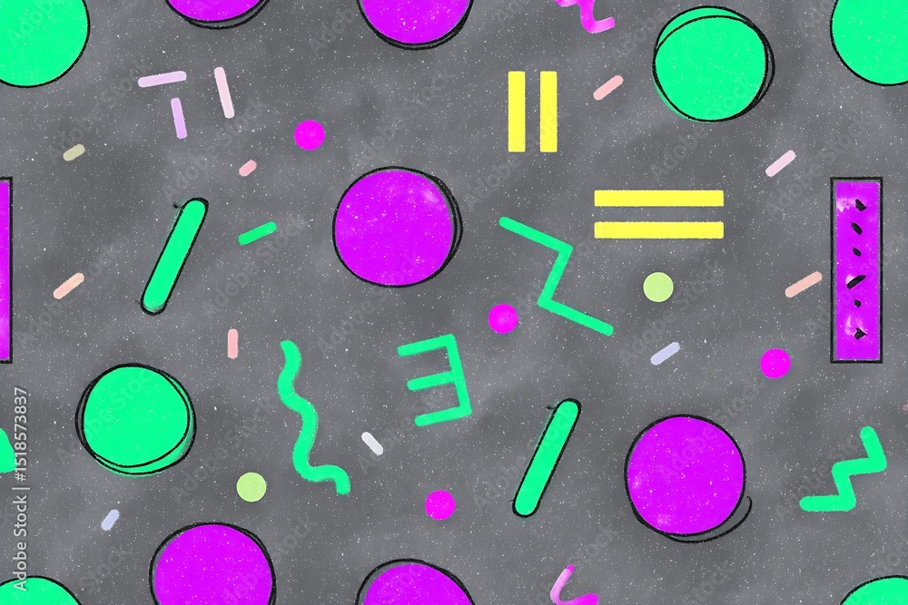 Poster retro abstract geometric shapes patterned background