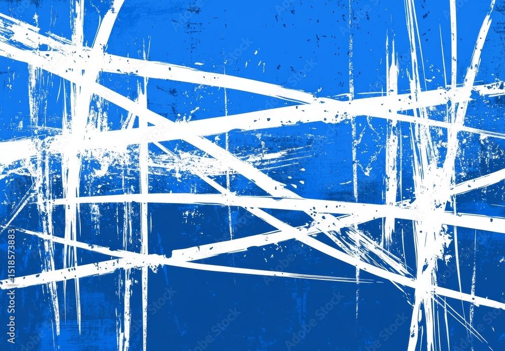 Poster expressive artistic strokes on a blue canvas create a unique abstract background suitable for design