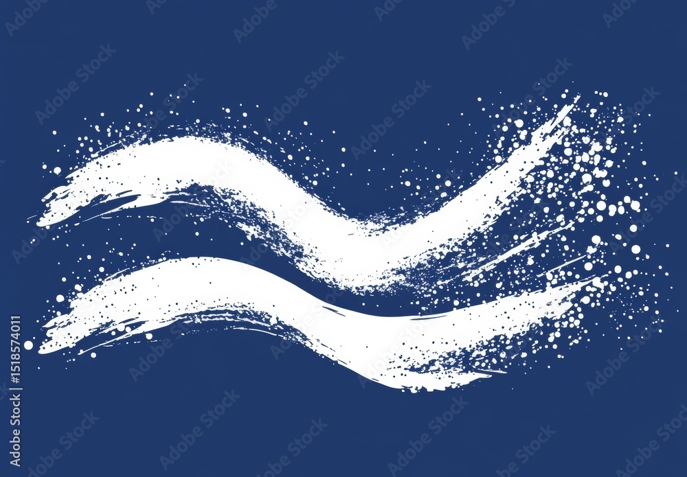 Poster white strokes in abstract form are set against a blue background, suitable for a header or poster de