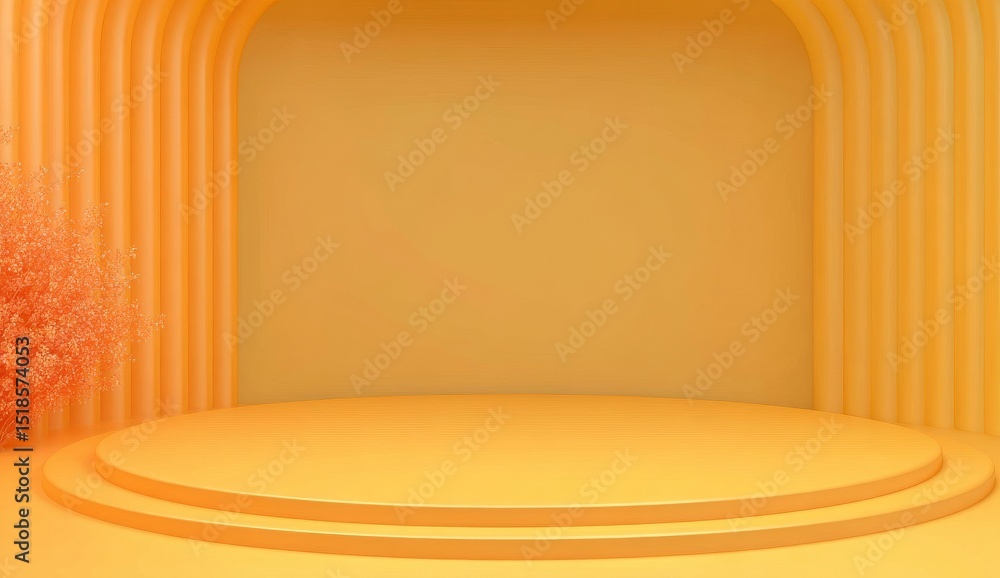 Poster the interior of a yellow room's corner is empty, featuring a 3d background of blank modern wall spac