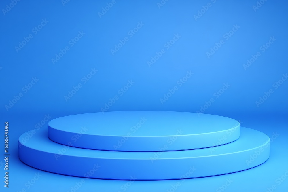 Aufkleber a modern studio backdrop featuring a blue podium stage with a 3d background of empty space serves as