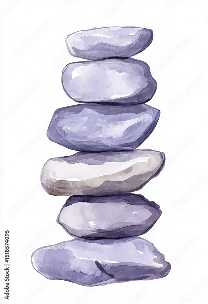 Poster a balanced azure cairn symbolizing zen is the focal point of this abstract design, which can be used