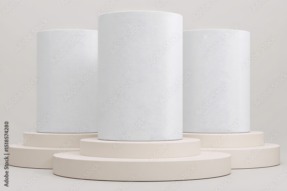 Poster a 3d podium background with a minimal geometric platform base or empty presentation round stand mock