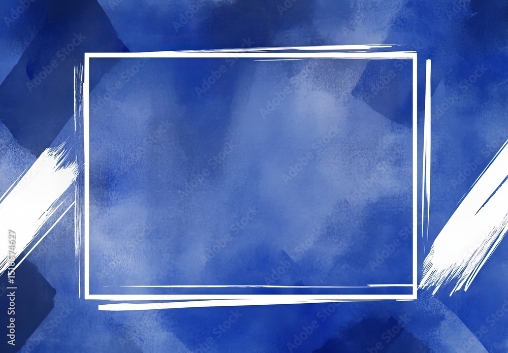 Poster ethereal expanse is framed by azure brushstrokes, serving as an abstract background for a header pos