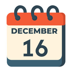 16 December vector on white background
Vector calendar with date