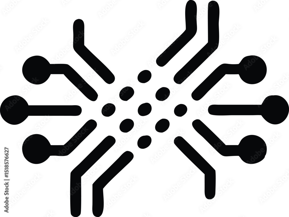 Aufkleber futuristic isometric silhouette design of quantum computing symbols representing innovation and tech