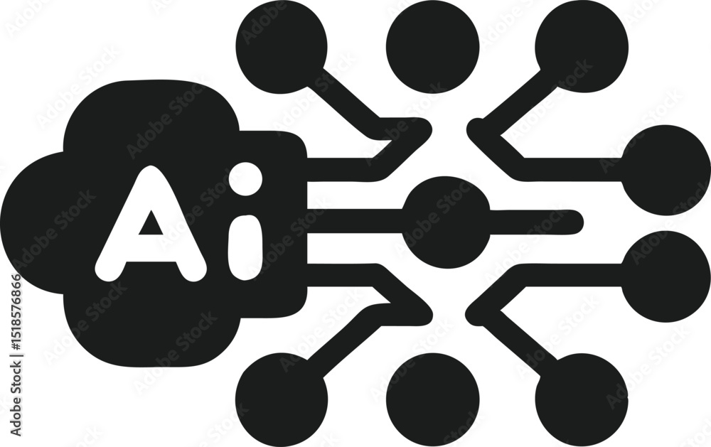 Aufkleber Abstract vector design depicting ai neural network connectivity and data flow