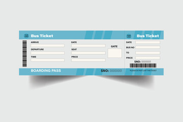 Realistic bus ticket design. Bus ticket vector illustration. © SMFARHANTANVIR