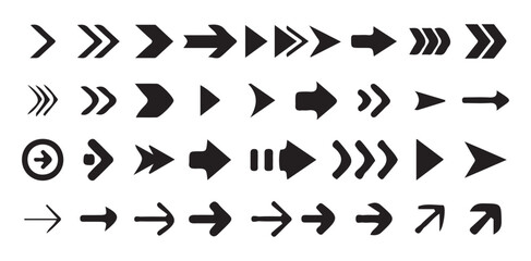 Arrows and Directions set thin and bold rounded icons