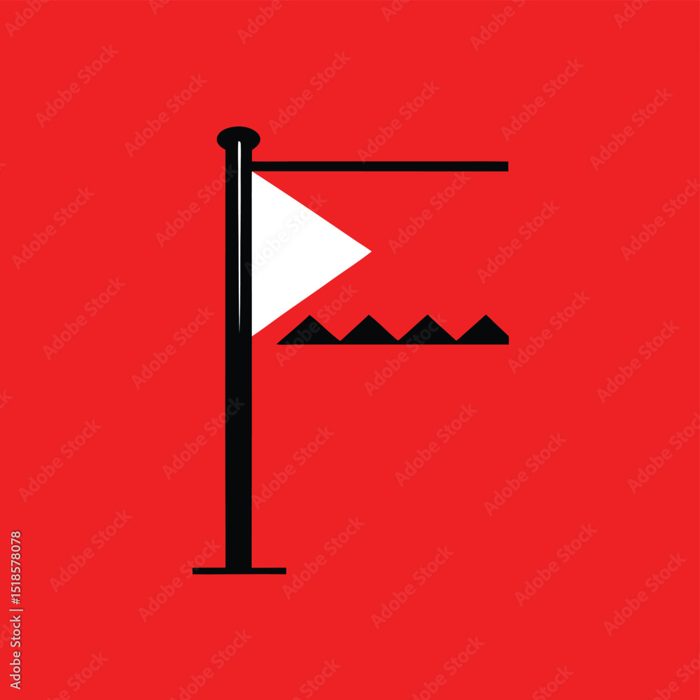 Poster abstract design with graphic elements on a red background with transparency.