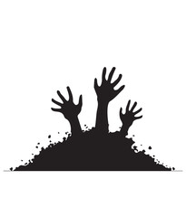 Emerging: Silhouette of hands reaching upwards, symbolizing struggle, perseverance, and the indomitable spirit of overcoming challenges.