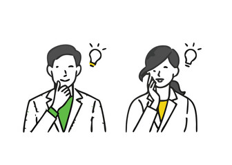 Set of men and women in casual clothes doing fist pumps. Male and female illustrations of pharmacists and doctors giving good signs with a smile. 