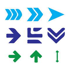 Arrows Bundle set with Flat Style icons