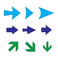 Colorful Arrows Icons Set with sleek arrow