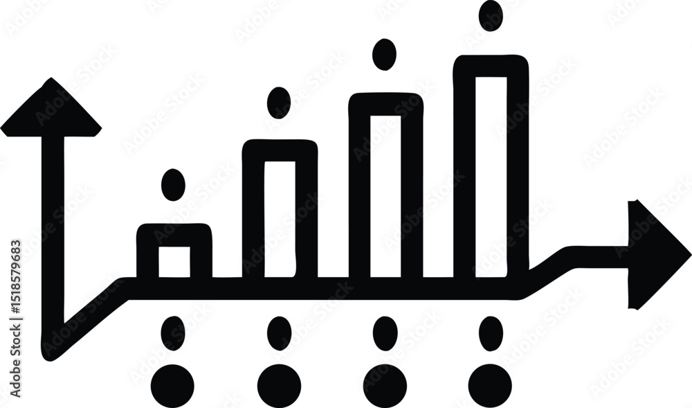 Aufkleber scalable black silhouette icon for enterprise data analytics and business concepts.