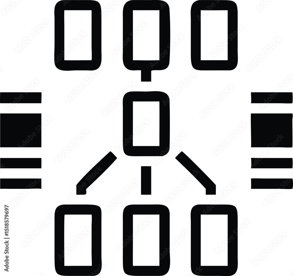 Poster scalable icon design for enterprise data analytics representing charts and graphs.