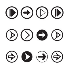 Black and white Arrow Icons for Web