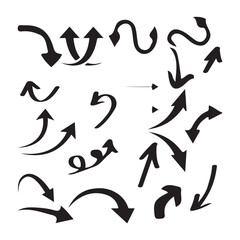 Curbs Arrows and Directions set thin and bold rounded icons