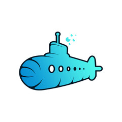 Obraz premium Modern Submarine Logo: Underwater Exploration Vector Design