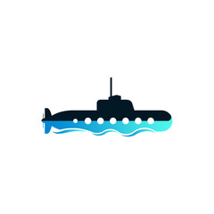 Modern Submarine Logo: Underwater Exploration Vector Design