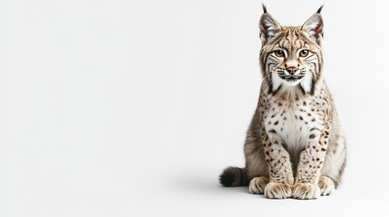 A beautiful bobcat sitting and looking at the camera. Mobile Background