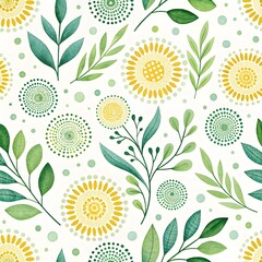 seamless pattern with sunflowers