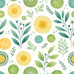 seamless background with sunflowers