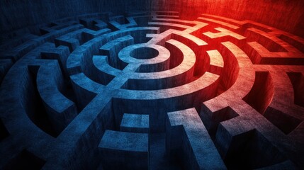Intricate circular maze pattern with a contrasting color scheme.