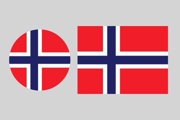 Norway flag icon. Norway flag badge. Norway flags set. Set of norway flag