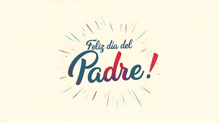 Festive celebration of father's day in spanish with stylish typography and radiant burst design