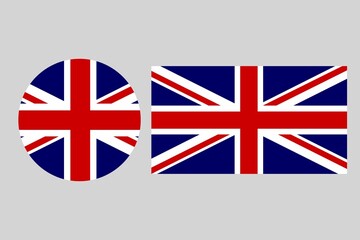 United Kingdom flag icon. Uk flag badge. England flags set. Set of United Kingdom flag