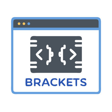 coding window with brackets vector
