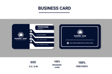 Modern Blue Business Card Template &ndash; Minimalist & Corporate Design