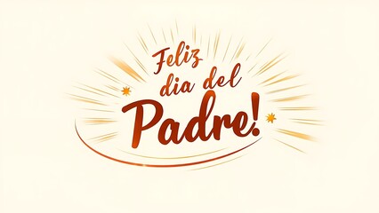 Festive spanish greeting for father's day with sunburst design feliz dia del padre