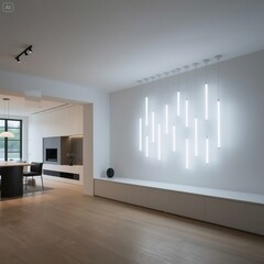 -White Light Installation in Modern Interior Space