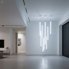 -White Light Installation in Modern Interior Space