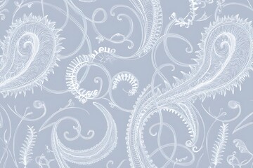 Floral paisley seamless decorative light pattern