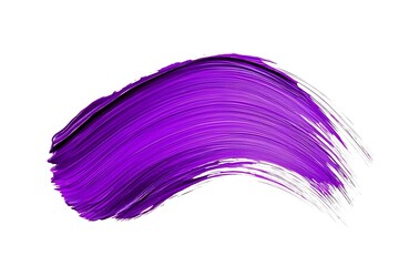 A bright purple brushstroke isolated on white, with a smooth, subtle purple smear blending outward, forming a clean, minimalist design.